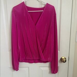 Amazon Fuchsia V-Neck Blouse